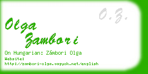 olga zambori business card